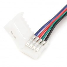 09-12 Комплект коннекторов (2 клипсы с проводами) для RGB-светодиодной ленты 12В, IP20,подложка 10мм