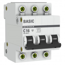 Автоматический выключатель 3P 16А (C) 4,5кА ВА 47-29 Basic