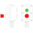 Взрывонепроницаемый пост управления из алюминия LCSD-02-B-MC-P1G(11)x1-P6R(11)x1-PCMB-KA3MHK / 1Ex d