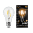 Лампа Gauss LED Filament A60 E27 6W 600lm 2700К 1/10/40