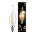 Лампа Gauss LED Filament Свеча на ветру E14 7W 550lm 2700K step dimmable 1/10/50