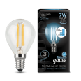 Лампа Gauss LED Filament Шар E14 7W 580lm 4100K step dimmable 1/10/50