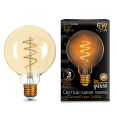 Лампа Gauss LED Filament G95 Flexible E27 6W Amber 360lm 2400К 1/20