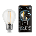 Лампа Gauss LED Filament Шар dimmable E27 5W 450lm 4100K 1/10/50