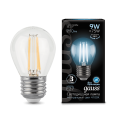 Лампа Gauss LED Filament Шар E27 9W 710lm 4100K 1/10/50