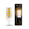 Лампа Gauss LED G4 AC185-265V 4W 400lm 2700K керамика 1/10/200