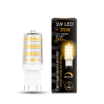 Лампа Gauss LED G9 AC185-265V 3W 280lm 2700K 1/20/200 диммируемая