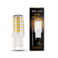 Лампа Gauss LED G9 AC185-265V 4W 400lm 2700K керамика 1/10/200