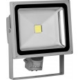Прожектор c датчиком квадратный 1LED/30W-белый 220V серый (IP54) Feron