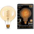 Лампа Gauss LED Filament G120 Flexible E27 6W Amber 360lm 2400К 1/20