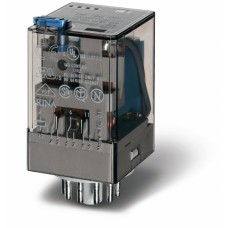 Универсальное электромеханическое реле монтаж в розетку 11-штырьковый разъем 3CO 10A контакты AgNi катушка 12В DC степень защиты RTI опции: диод + LED