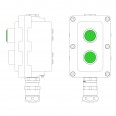 Взрывонепроницаемый пост управления из алюминия LCSD-02-B-MC-L1G(220)x1-P1G(11)x1-PCMB-KAEPM3MHK-26 / 1Ex d IIB T5 Gb / Ex tb IIIC T95гр.С Db IP66