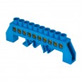 Шина ``0`` N (8х12мм) 10 отверстий латунь синий нейлоновый корпус комбинированный розничный стикер E