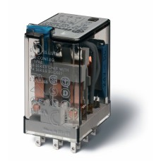 Миниатюрное универсальное электромеханическое реле монтаж в розетку 3CO 10A контакты AgNi катушка 12В DC степень защиты RTI опции: кнопка тест упаковка 1шт.