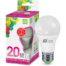 Лампа светодиодная LED-A60-standard 20Вт 230В Е27 6500К 1800Лм ASD