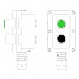 Взрывонепроницаемый пост управления из алюминия LCSD-02-B-MB-L1G(220)x1-P1B(11)x1-PBMB-KA2MHK / 1Ex 