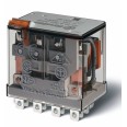 Миниатюрное силовое электромеханическое реле монтаж в розетку или наконечники Faston (4.8х0.5мм) 4CO 12A контакты AgNi катушка 12В DC степень защиты RTI опции: кнопка тест упаковка 1шт.