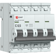 Автоматический выключатель 4P 0,5А (C) 6кА ВА 47-63N EKF PROxima
