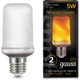 Лампа Gauss LED T65 Flame 5W E27 20-80lm 1500K 1/10/100