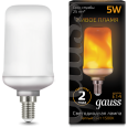 Лампа Gauss LED T65 Flame 5W E14 20-80lm 1500K 1/10/100