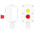 Взрывонепроницаемый пост управления из алюминия LCSD-02-B-MB-L1Y(220)x1-P6R(11)x1-PBMB-KA2MHK / 1Ex 