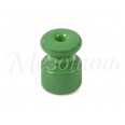 Изолятор фарфоровый для наружного монтажа витой электропроводки, D18,5х24мм, цвет - зеленый, ТМ Мезо
