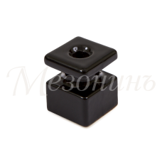 Изолятор фарфоровый квадратный для монтажа витой электропроводки, размеры: 20х20х25мм, цвет - Черный, ТМ `МезонинЪ` (30шт/уп)