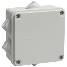 Коробка КМ41233 распаячная для о/п 100х100х50 мм IP44 (RAL7035, 6 гермовводов)