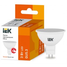 Лампа светодиодная ECO MR16 софит 3Вт 220В 3000К GU5.3 IEK