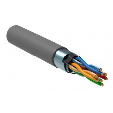 ITK Кабель связи витая пара F/UTP, кат.5E 4x2х24AWG solid, LSZH, 305м, серый