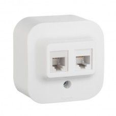 Розетка двойная RJ11 + RJ45 - категория 5e - UTP - Quteo IP 20 - Белый