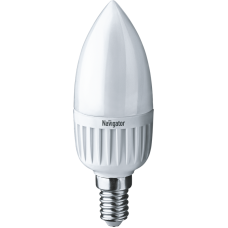 Лампа светодиодная (LED) «свеча» d37мм E14 230° 5Вт 220-240В матовая нейтральная холодно-белая 4000К Navigator