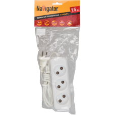 Удлинитель Navigator 71 448 NPE-S1-03-150-X-2x0.75 б/з 3 гн. ШВВП 1.5м