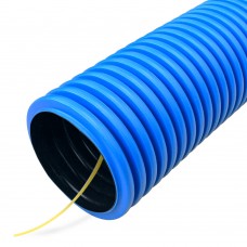 Труба гофрированная двустенная ПНД гибкая тип 450 (SN26) с/з синяя d50 мм (50м/уп) Промрукав