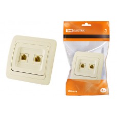 Розетка компьютерная RJ-45 + TФ (RJ-11) сл. кость `Валдай` TDM