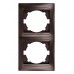 Рамка 2-х постовая вертикальная шоколад `Лама` TDM
