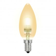 HCL-42/CL/E14 candle gold. Лампа галогенная свечка золотая. Картонная коробка