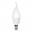 LED-CW37-6W/NW/E14/FR ALM01WH Лампа светодиодная. Форма `свеча на ветру`, матовая колба. Материал ко