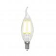 LED-CW35-6W/WW/E14/CL PLS02WH Лампа светодиодная. Форма `свеча на ветру`, прозрачная. Серия Sky. Теп