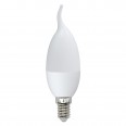 LED-CW37-6W/NW/E14/FR/O Лампа светодиодная Volpe. Форма `свеча на ветру`, матовая колба. Материал ко