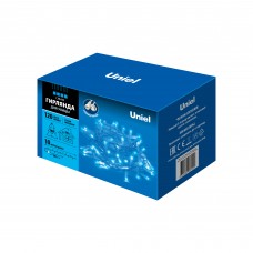 ULD-S1000-120/TWK BLUE IP67 Гирлянда светодиодная с эффектом мерцания, 10м. Соединяемая. 120 светодиодов. Синий свет. Провод белый. TM Uniel.