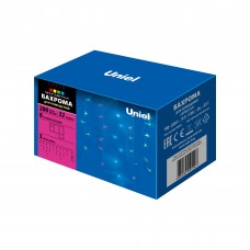 ULD-B3010-200/DTA MULTI IP20 Бахрома светодиодная с контроллером, 3 м. 200 светодиодов. Разноцветный свет. Провод прозрачный. TM Uniel.