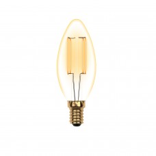 LED-C35-5W/GOLDEN/E14 GLV21GO Лампа светодиодная Vintage. Форма «свеча», золотистая колба. Картон. ТМ Uniel