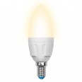 LED-C37 7W/WW/E14/FR PLP01WH Лампа светодиодная. Форма «свеча», матовая. Серия ЯРКАЯ. Теплый белый с