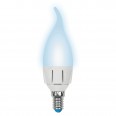LED-CW37 7W/NW/E14/FR PLP01WH Лампа светодиодная. Форма «свеча на ветру», матовая. Серия ЯРКАЯ. Белы
