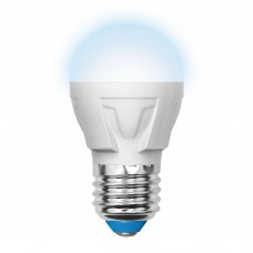 LED-G45 7W/NW/E27/FR PLP01WH Лампа светодиодная. Форма «шар», матовая. Серия ЯРКАЯ. Белый свет (4000K). Картон. ТМ Uniel