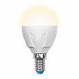 LED-G45 7W/WW/E14/FR PLP01WH Лампа светодиодная. Форма «шар», матовая. Серия ЯРКАЯ. Теплый белый све