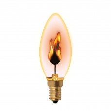 IL-N-C35-3/RED-FLAME/E14/CL Лампа декоративная с типом свечения `эффект пламени`. Форма «свеча», прозрачная. Картон. ТМ Uniel.