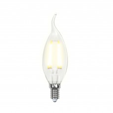 LED-CW35-7,5W/WW/E14/CL GLA01TR Лампа светодиодная. Форма `свеча на ветру`, прозрачная. Серия Air. Теплый белый свет (3000K). Картон. ТМ Uniel