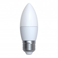 LED-C37-7W/NW/E27/FR/NR Лампа светодиодная. Форма `свеча`, матовая. Серия Norma. Белый свет (4000K). Картон. ТМ Volpe